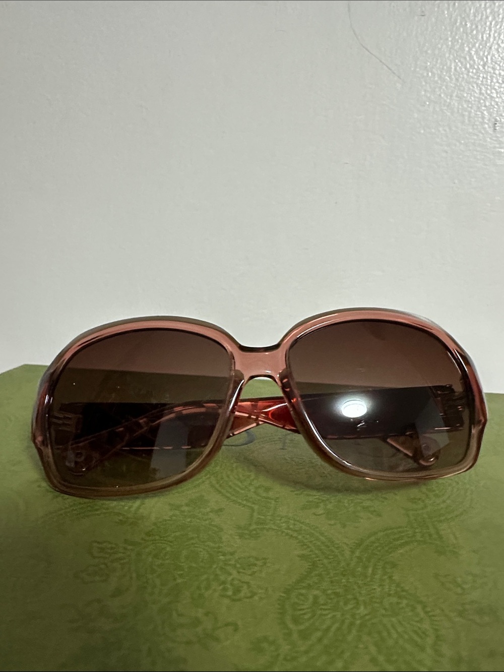Coach Oversized Pink Frame Sunglasses with Brown Tinted Lenses